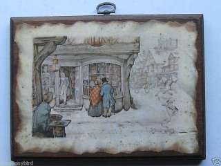 Anton Pieck Picture Of Old Midevil Village Solid Wood  