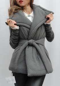BN Rick Owens Lilies Grey Quilted Wool Blend Jacket Short Coat UK10 