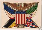 WWI Allied Countries Flag Decal Original 1918 7 x 9½