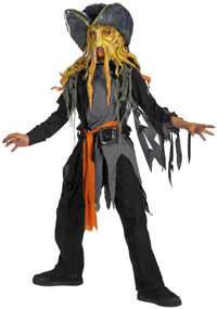 Pirates Caribbean Davy Davey Jones Deluxe Child Costume 14 16 Disguise 