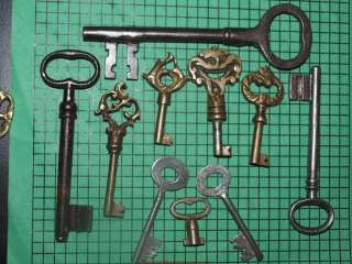 10 Old Antique Keys Skeleton Ornate France Collectors  