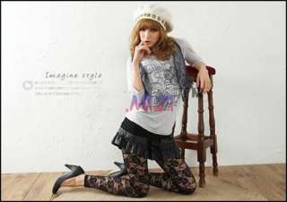   Women Warm Rose Lace See Thick Through Leggings Tights Pants  