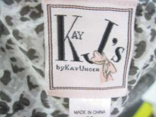  KAY J BY KAY UNGER Green Cotton Pajamas M  