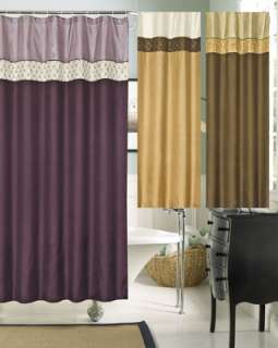   Shower Curtain Polyester Fabric 70x72 Chocolate, Gold, Purple  