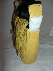 Gwen S. Saratoga Leather Flap Shoulder Crossbody Bag Yellow $ 