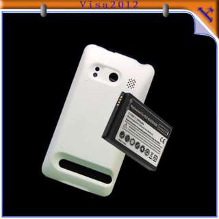 EVO HTC 4G 3500MAH Extended Battery & white Cover