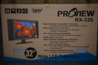Proview RX 326 LCD FLAT PANEL 1080i 32 Diagonal HDTV 746345010211 