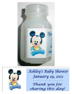 30 BABY MICKEY MINNIE BABY SHOWER BUBBLE LABELS  