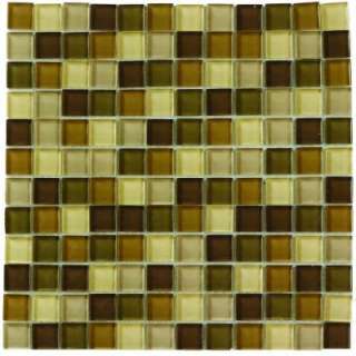   Leaf Medley 12 in. x 12 in. Glass Wall Tile 99033 