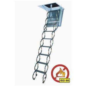  47 in. x 22 in. x 9 ft. 10 in. Fire Rated Steel Scissor Attic Ladder 