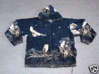 owl snowy horned barn fleece jacket hood xxl size 2x mens womens 