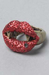 Betsey Johnson The Glitter Critter Boost Red Lip Ring  Karmaloop 