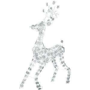 LightShow 5 ft. LED Light Show Sparkle Snowflake Reindeer 83398 at The 