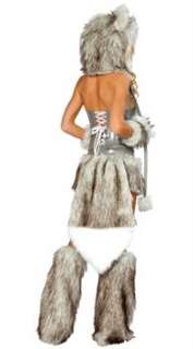 Womens Dark gray Christmas Winter Big Bad Wolf Furry Fancy Dress 