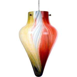 Checkolite Art Glass 1 Light Hanging Rainbow Teardrop Pendant 25320 71 