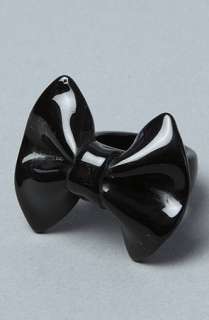 Accessories Boutique The Resin Bow Ring in Black  Karmaloop 