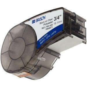 BMP21 Black on Clear Polyester Label Printer Cartridge M21 750 430 at 