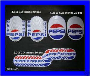 lot 60 pepsi cola vintage sign logo can sticker decal  
