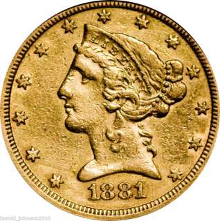 1880/1 $5 Gold Liberty Half Eagle EF45 Det Anacs FS 301  