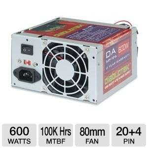 Diablotek PSDA600 DA Series 600W Power Supply   ATX, 600 Watts, 2x 