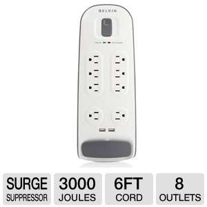 Belkin BV108050fc06 Advanced Surge Protector   8 Outlets, 3000 Joules 
