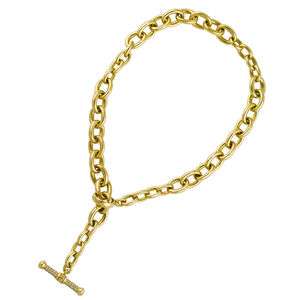 KIESELSTEIN 18K Gold Diamond Toggle Link Necklace 191 grams  