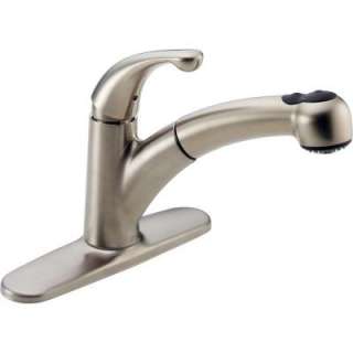 Delta Palo Single Handle Pull Out Sprayer Kitchen Faucet in Stainless 