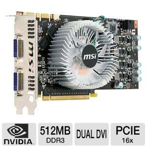 MSI N250GTS 2D512 GeForce GTS 250 Video Card   512MB, DDR3, PCI 