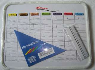 Monatsplaner mit Magnethalterung   Whiteboard   Tafel  
