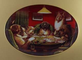 WINNER TAKES ALL Plate Dog Dogs Playing Poker Cards FUN  