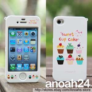 SWEET CUPCAKE/HAPPYMORI iphone4, 4S Korean white cute case cover 