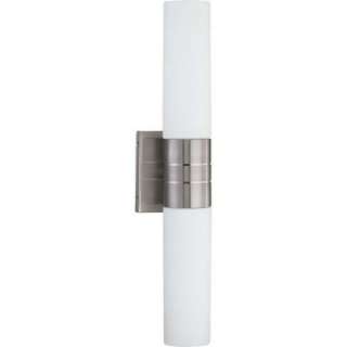 Glomar Link 2 Light Vertical Tube Wall Sconce w/ White Glass Finished 