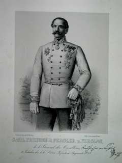 Carl Freiherr Pergler von Perglas Uniform PORTRAIT 1863  