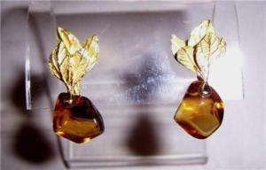 Hikari 18K Gold & Natural Cabochon Citrine earrings  