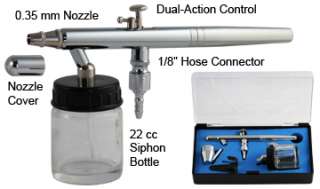 New Airbrush Kit Compressor Dual Action Siphon Feed Air Brush Gun Set 