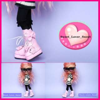 BHC Blythe Doll Shoes Pink Hi Top Tie w Ribbon Boots♥  