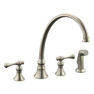 High Arc Kitchen Faucet With Side Sprayer in Vibrant Brushed Nickel K 