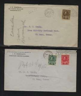 Canada war tax stamps on covers (2)  