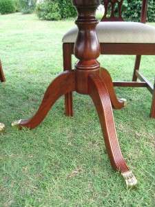 Solid Cherry Dining Room Table Six Chippendale Chairs  