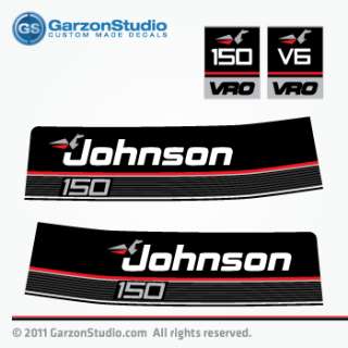 Johnson Outboard decal set 150 hp VRO stickers kit and stripe 