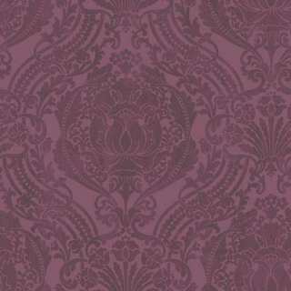 The Wallpaper Company 56 Sq.ft. Purple Grandiose Damask Wallpaper 