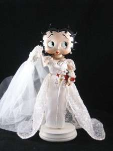 Betty Boop Splendor in White Bride Porcelain Doll 13 w/Stand Danbury 