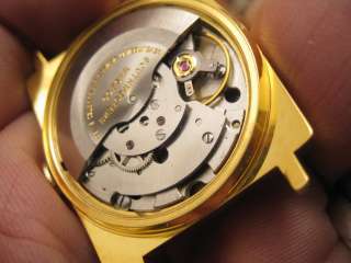 MINTY 1969 22K GOLD FINISH SWISS GUILDCREST AUTOMATICWITH AMAZING DIAL 
