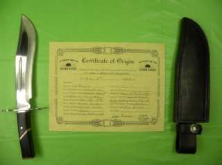 RARE JAY MAINES Sunrise River Bowie Knife CERTIFICATE  