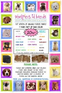 ID Bands Whelping Collars Puppy Kitten 20 Colors NEW  