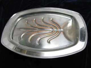 Nasco Perma Brite Chrome Plated Footed Meat Serving  