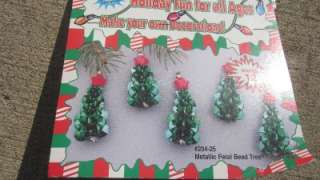 Vintage Metallic Petal Bead Tree Ornament Kit Make 12  