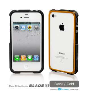  Blade S Aluminum Metal Bumper Case Black / Gold for Apple iPhone 4S