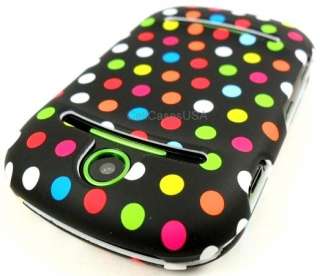 FOR PANTECH PURSUIT 2 II PINK ORANGE GREEN WHITE DOTS HARD COVER CASE 
