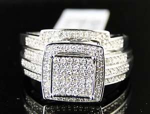 10K LADIES WHITE GOLD ROUND CUT DIAMOND BRIDAL ENGAGEMENT WEDDING RING 